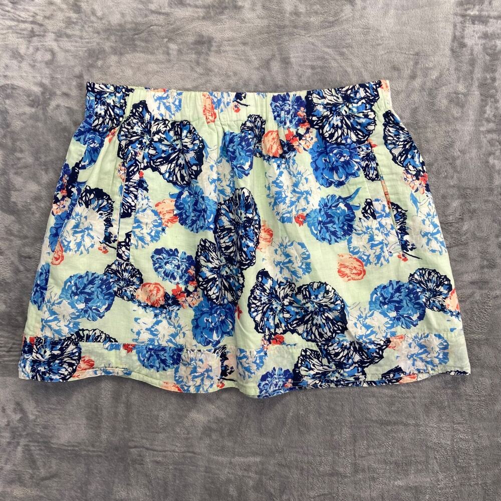 J.Crew Women's Floral A‎ Line Skirt Size M Blue White Floral Summer Lightweight